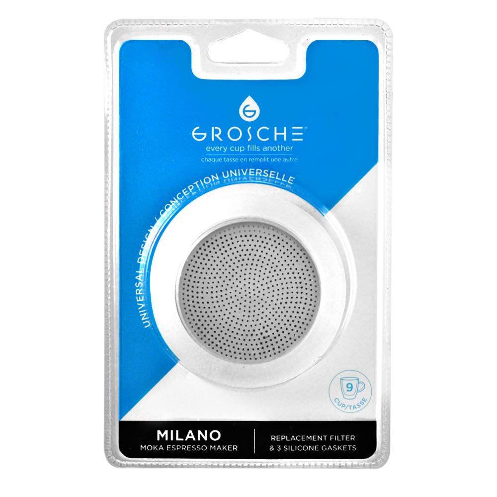 GROSCHE Milano silicone gasket three-pack maintains a tight espresso seal
