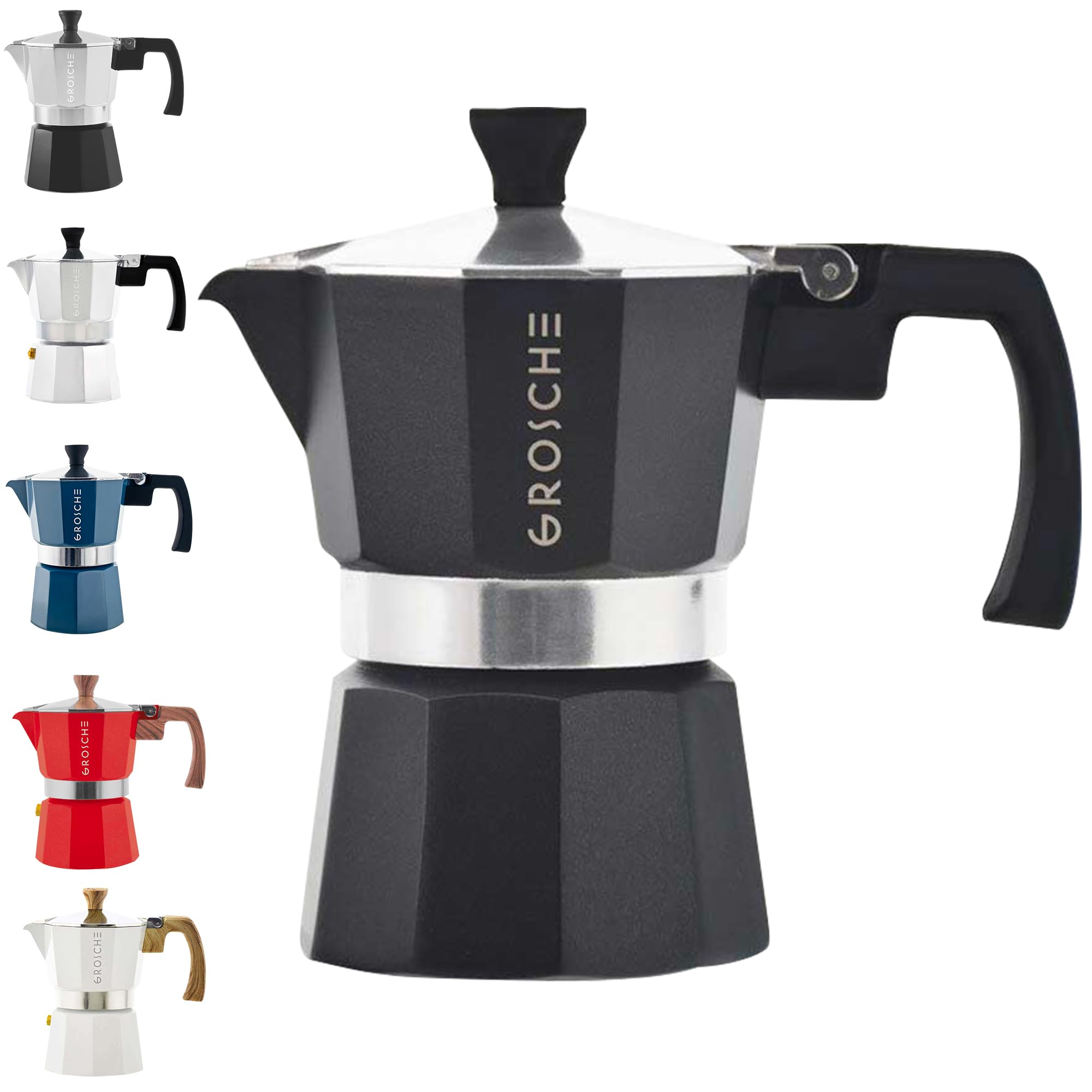 GROSCHE Milano 3-cup moka pot brews rich espresso at home