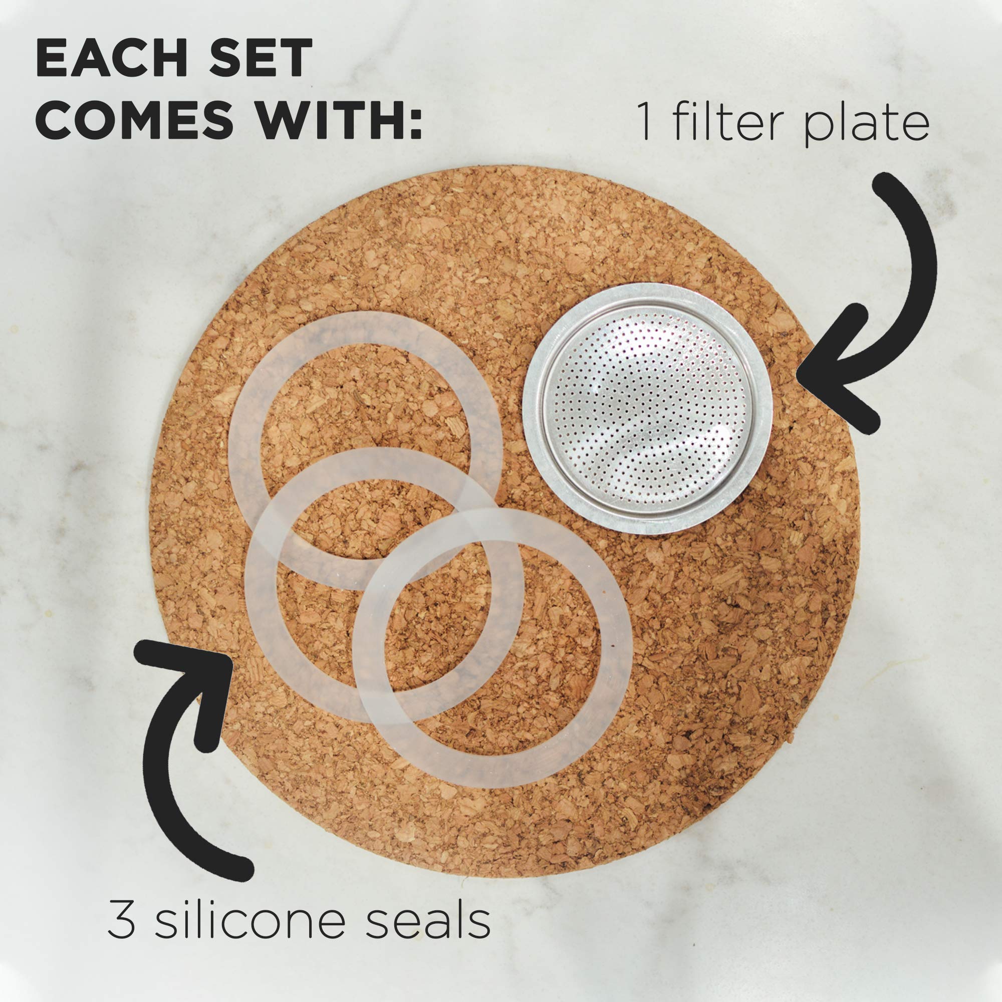Durable GROSCHE silicone gasket keeps elasticity for reliable brewing.