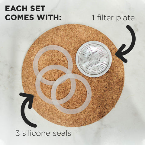 Durable GROSCHE silicone gasket keeps elasticity for reliable brewing.