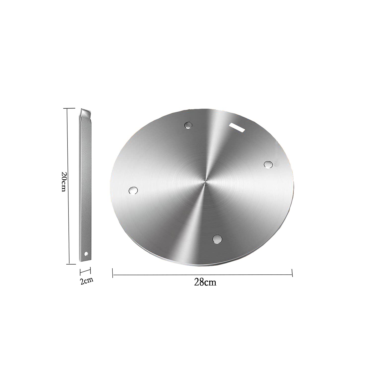 Grourarty heat diffuser plate side view with handle for safe lifting