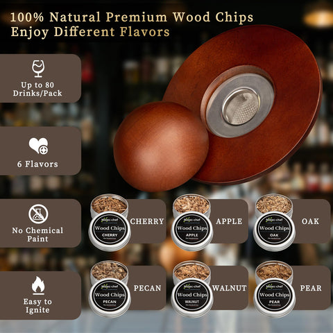 Grovind Cherry wood chip flavor enhances cocktail smoke depth