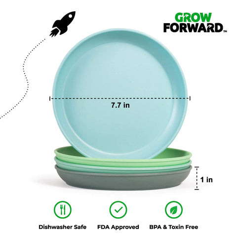 Grow Forward rainforest bamboo dishware is sturdy, non-plastic alternative for families.