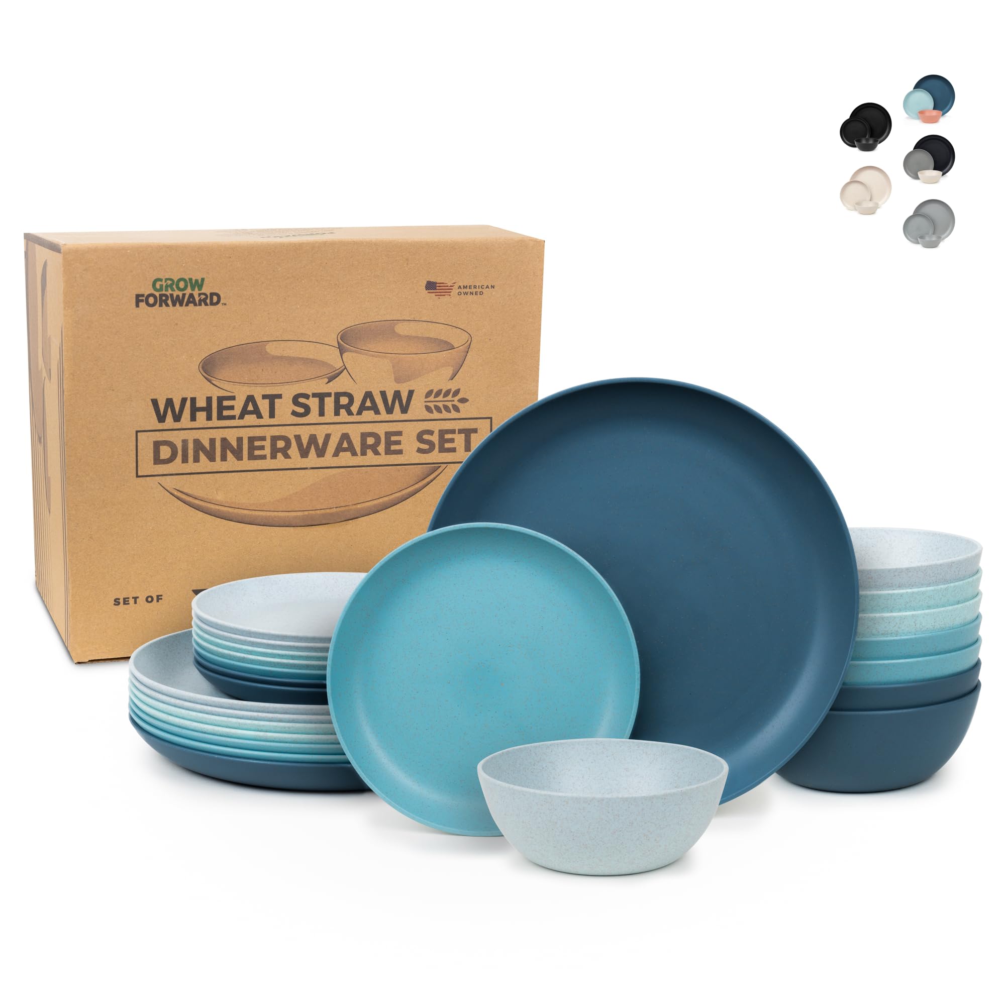 Grow Forward Seascape dinner plates are a lightweight, durable option for outdoor meals.