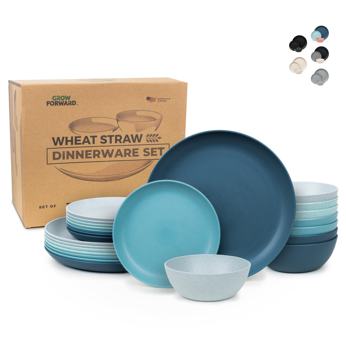 Grow Forward Seascape dinner plates are a lightweight, durable option for outdoor meals.