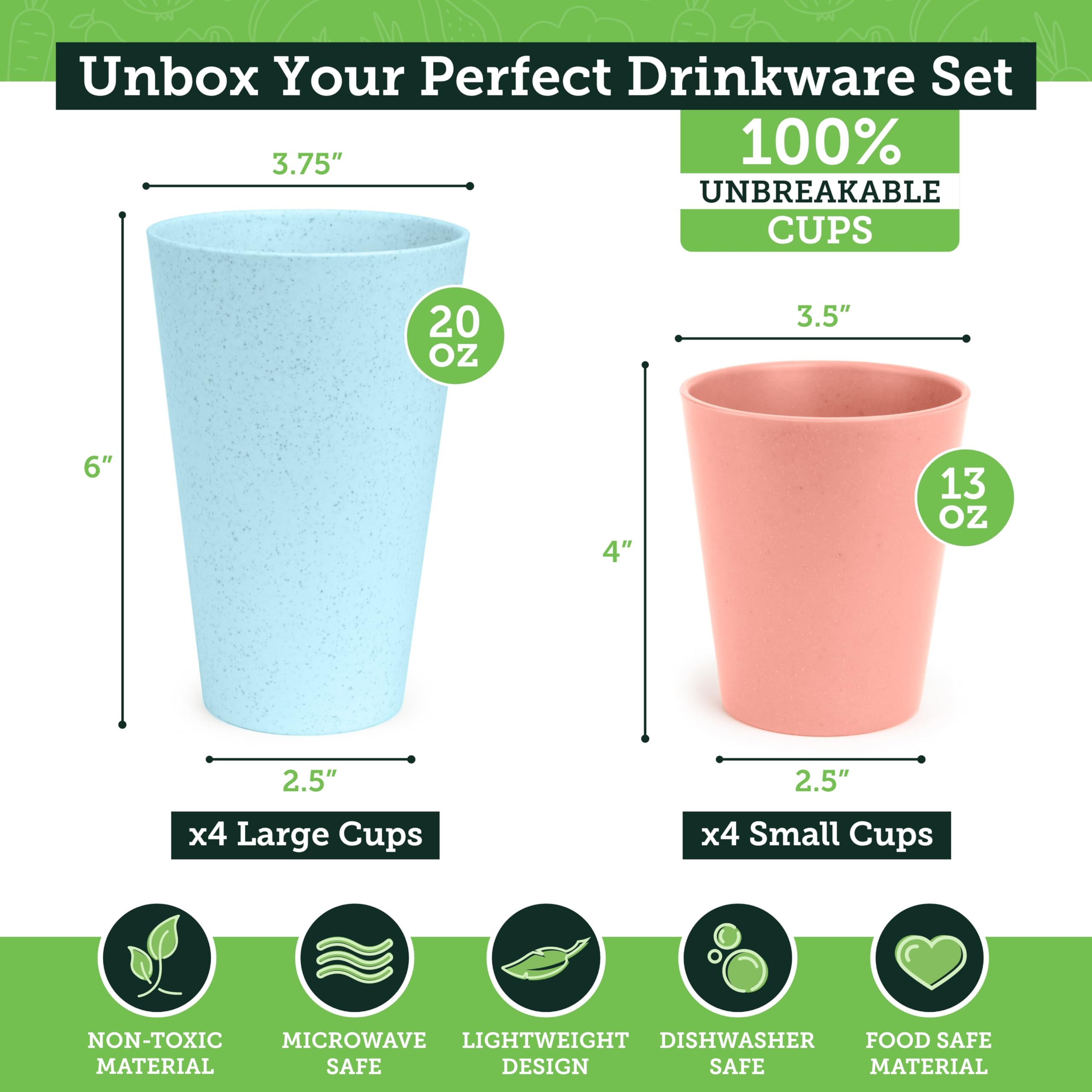 Grow Forward wheat straw cup, dishwasher-safe, simplifying cleanup after meals.