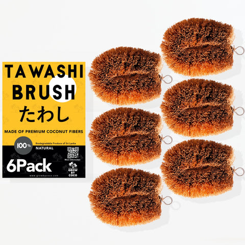 GrowByCoco Kamenoko-design tawashi set for sustainable kitchen care.