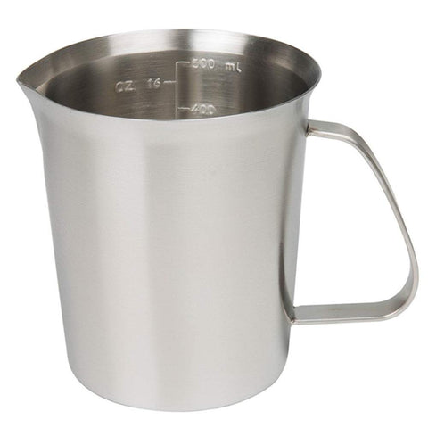 GRSPEHS stainless steel measuring cup with dual oz/ml scales for precise measurement.