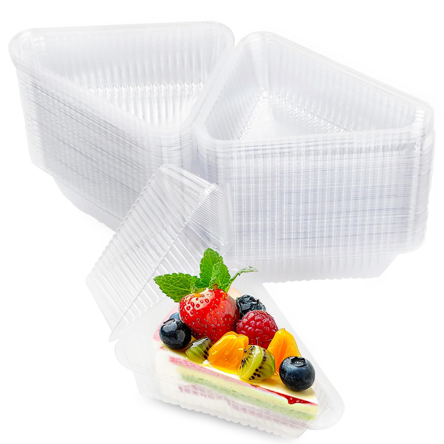 GRWJHUM 200pc cake slice containers set for easy transport and fresh presentation.