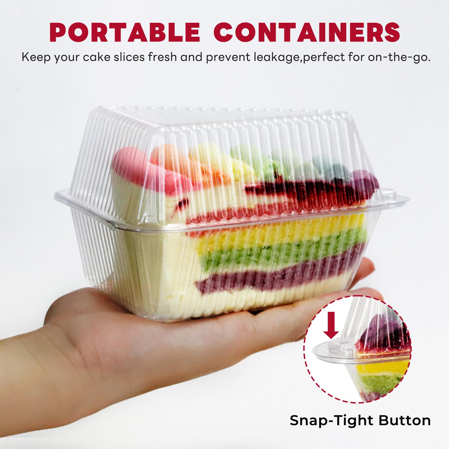 GRWJHUM airtight dessert box demonstrates secure lid for odor control and freshness.