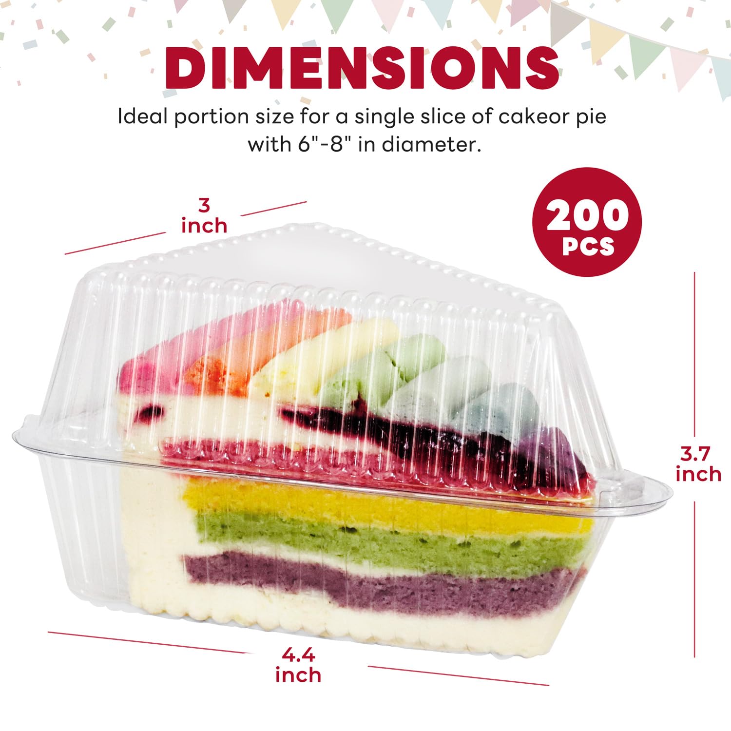 GRWJHUM clear pie slice boxes show-through design ideal for selecting slices.