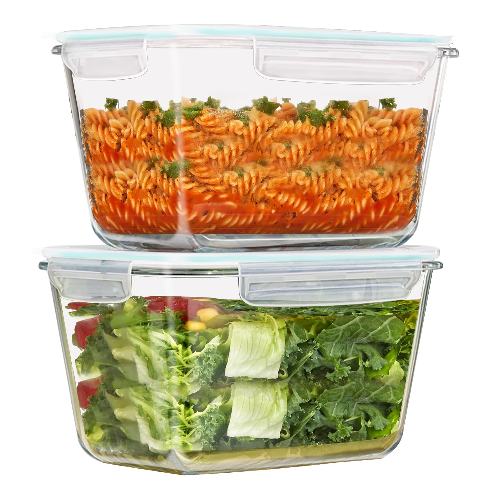 GRZJOPP 88Oz two-piece glass storage containers with locking lids for organized meal prep