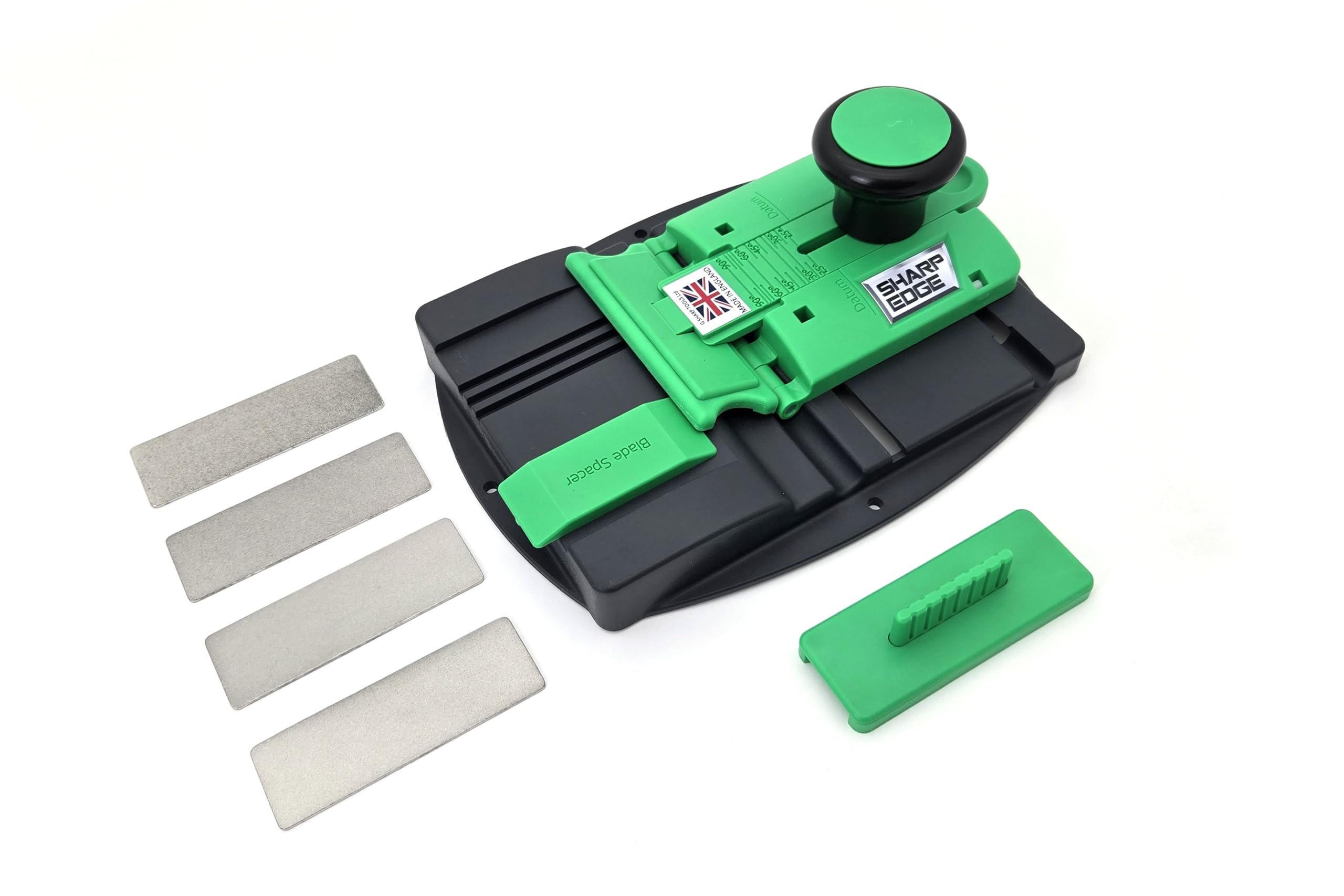 GSHARP Sharp Edge setup image showing quick, precise sharpening for chisels.