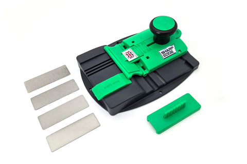 GSHARP Sharp Edge setup image showing quick, precise sharpening for chisels.
