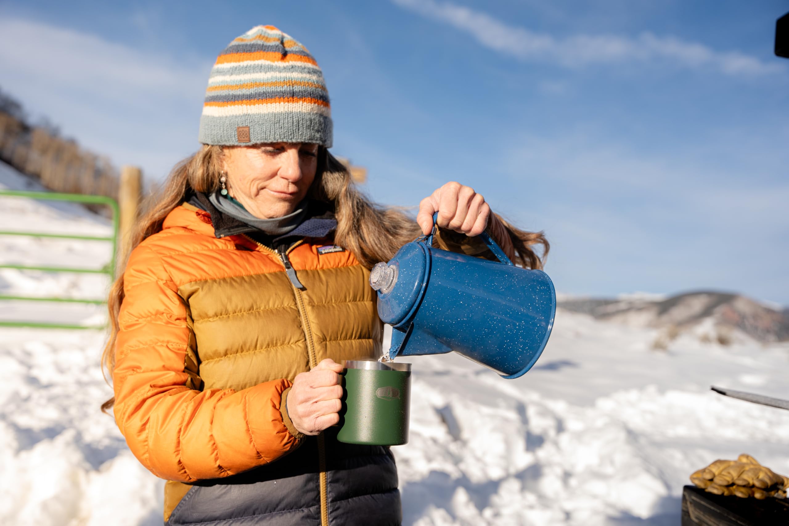 GSI Outdoors Percolator disassembles easily for quick cleaning after outdoor use