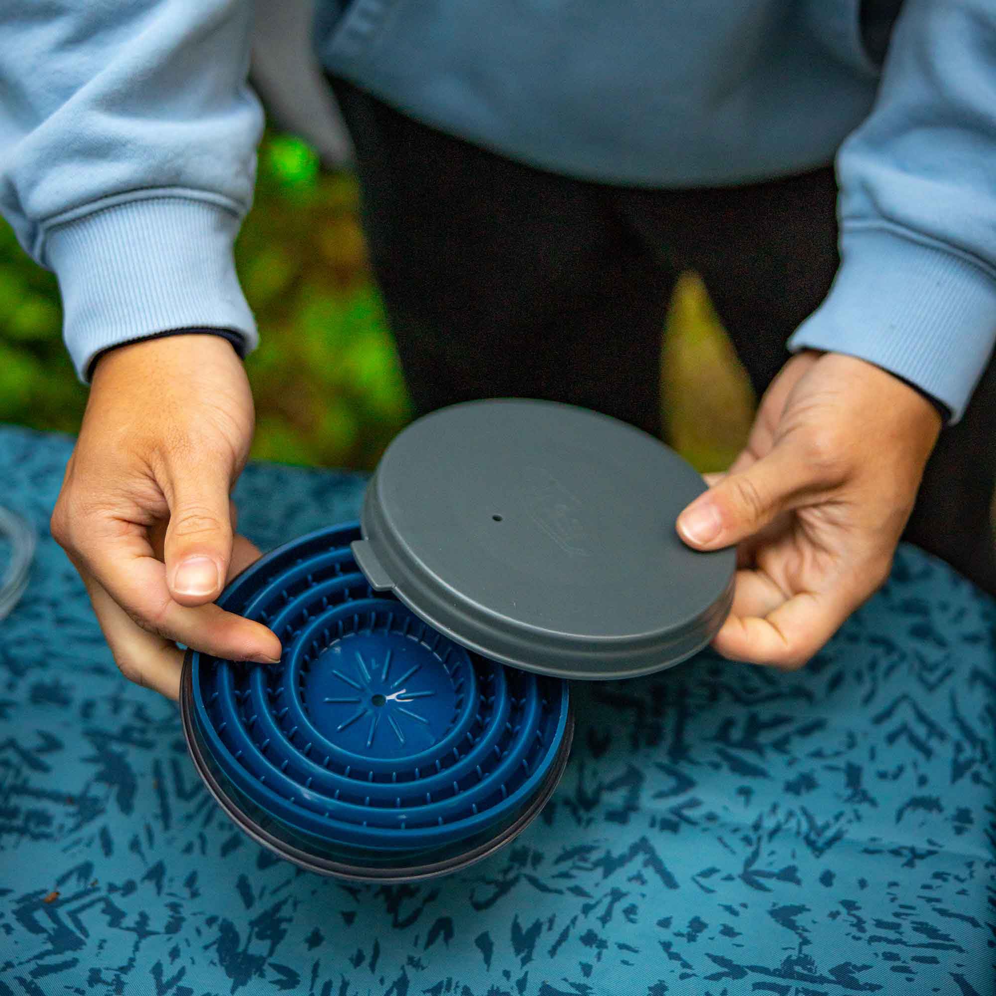 GSI Outdoors Pour-Over Java Drip compatible with #4 filters for custom brewing.