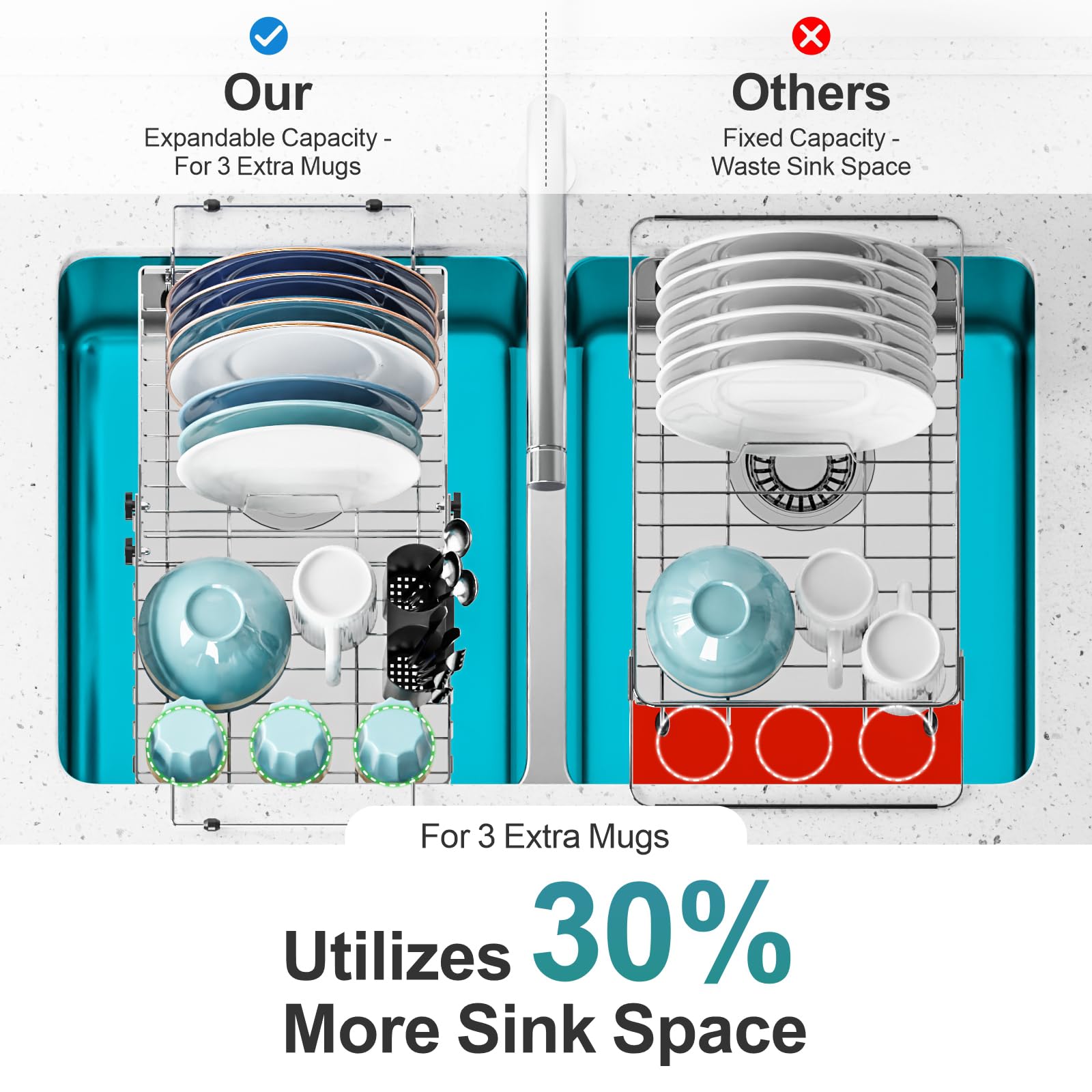 GSlife 90-degree L-shaped suspension stabilizes rack for stable drying.