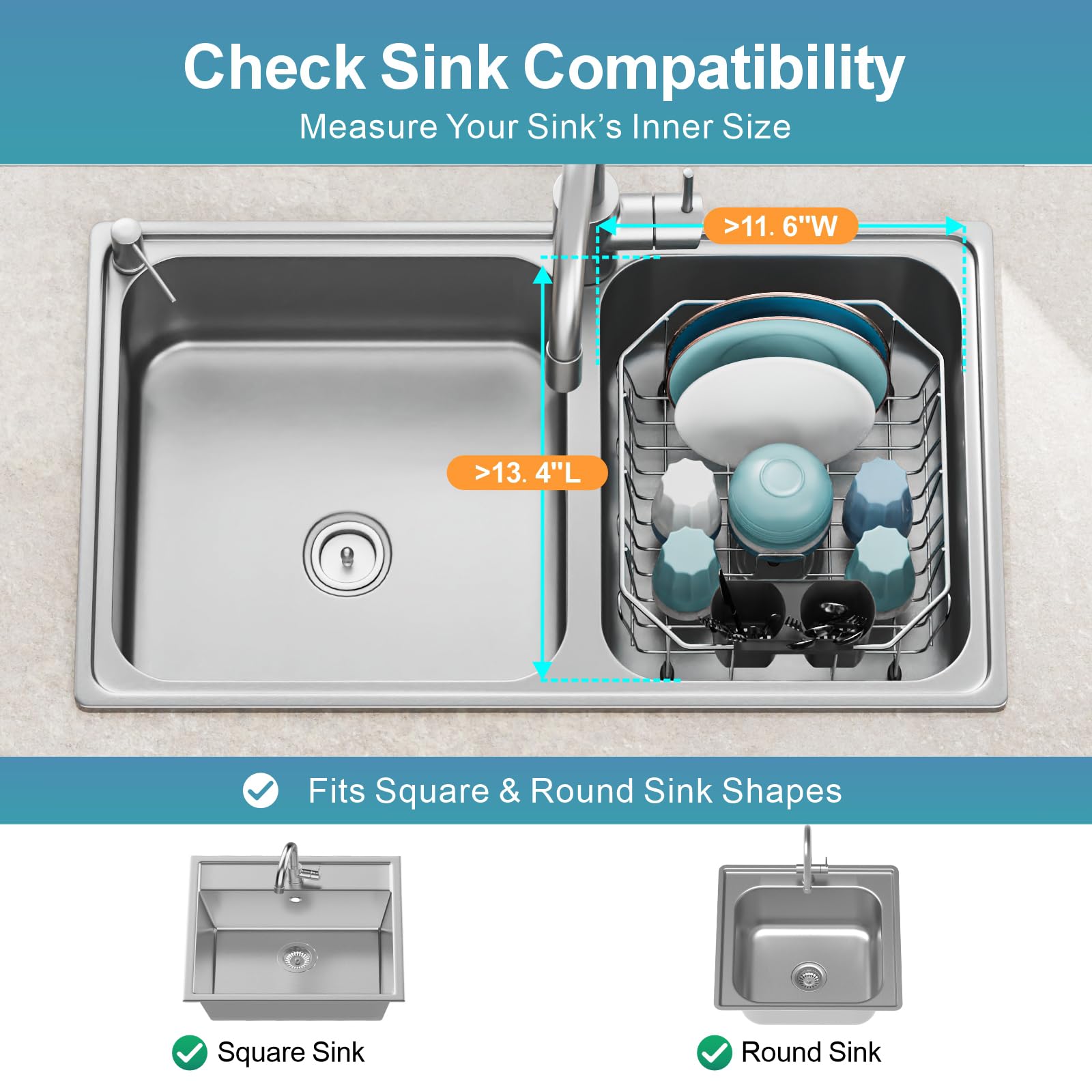 GSlife compact dish rack fits tight sinks and dries dishes efficiently.