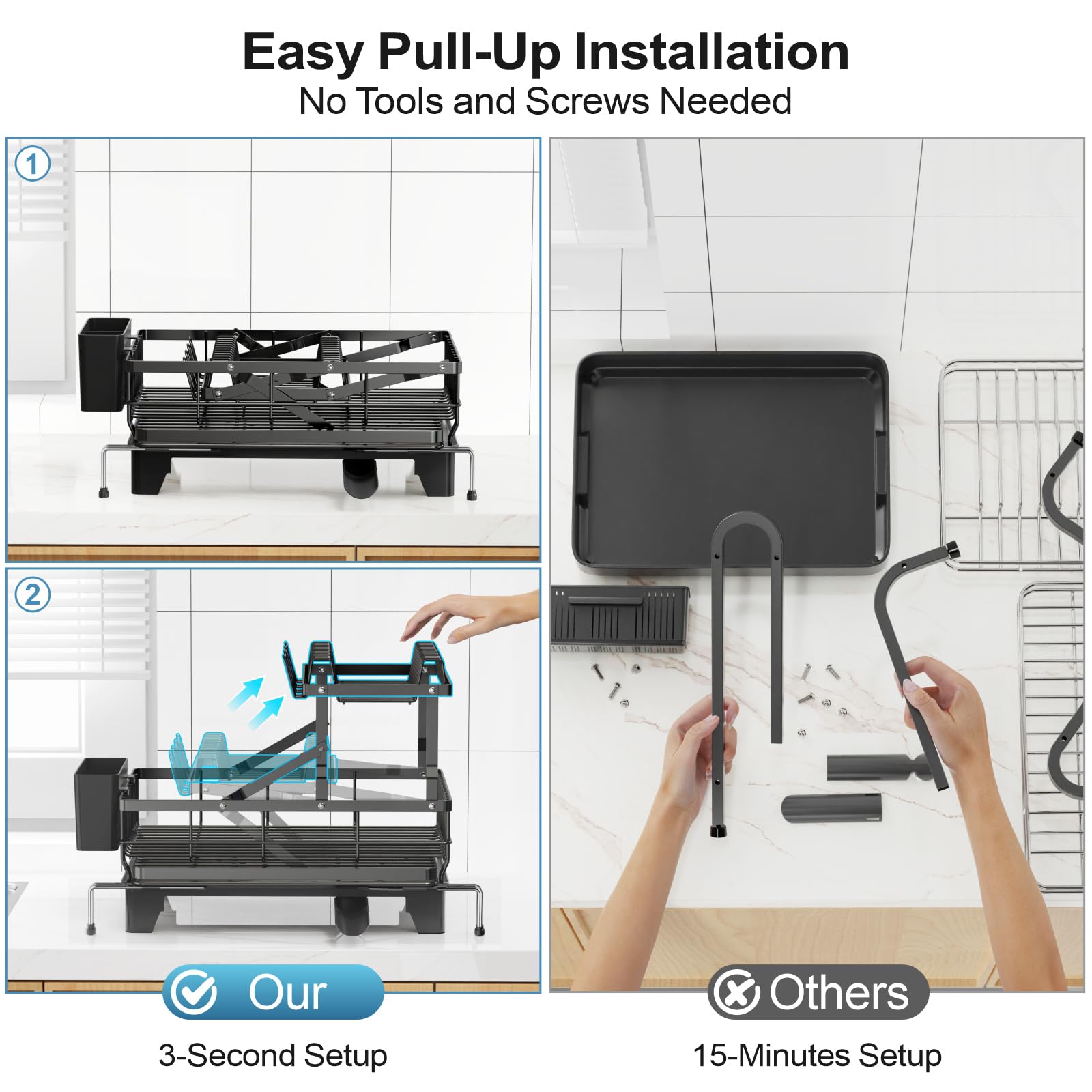 GSlife adjustable feet adapt to uneven counters