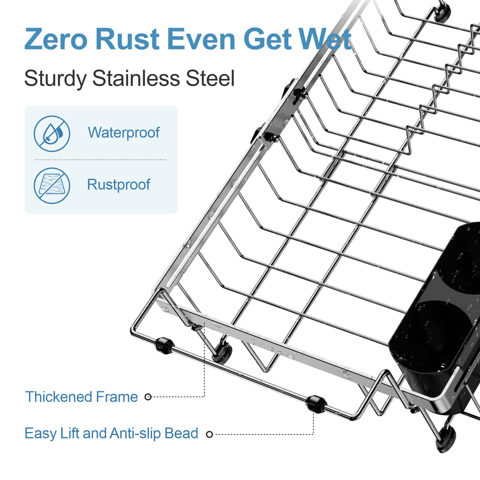 GSlife easy-install dish rack with screw setup for secure placement.