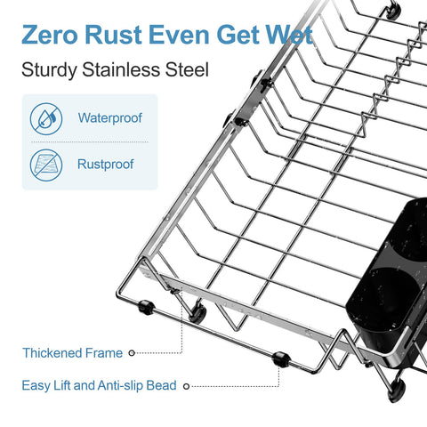 GSlife easy-install dish rack with screw setup for secure placement.