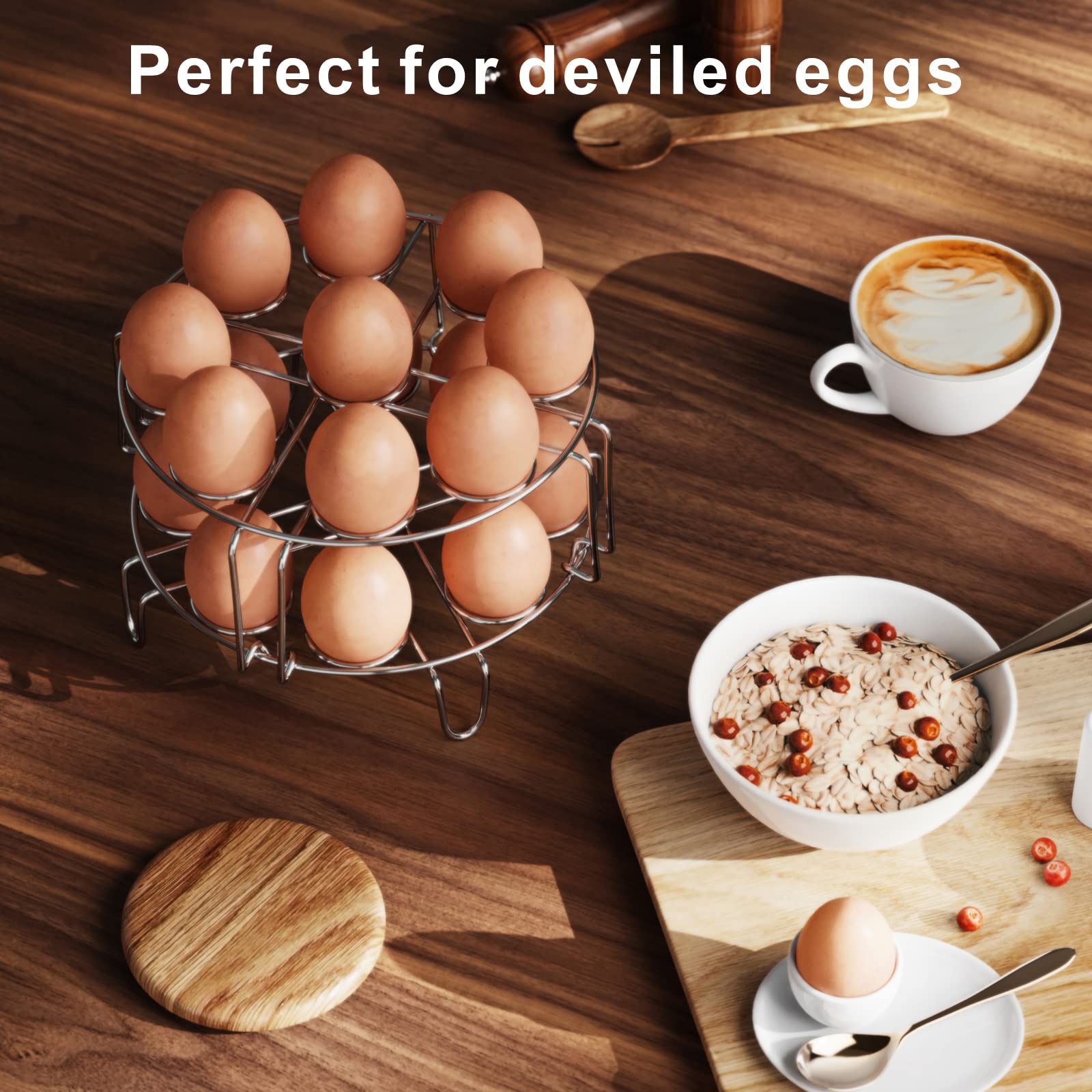 GSlife two-pack stackable rack set ready for bulk egg prep.
