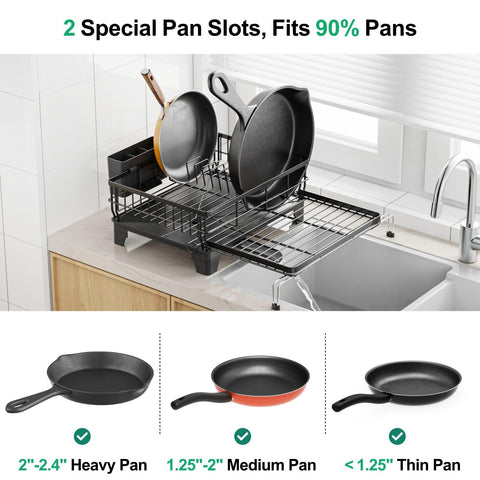 GSlife Extendable Dish Rack rust-resistant coating supports daily use