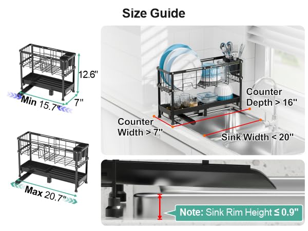 GSlife dish drainer in a small kitchen highlighting compact design.