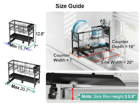 GSlife dish drainer in a small kitchen highlighting compact design.
