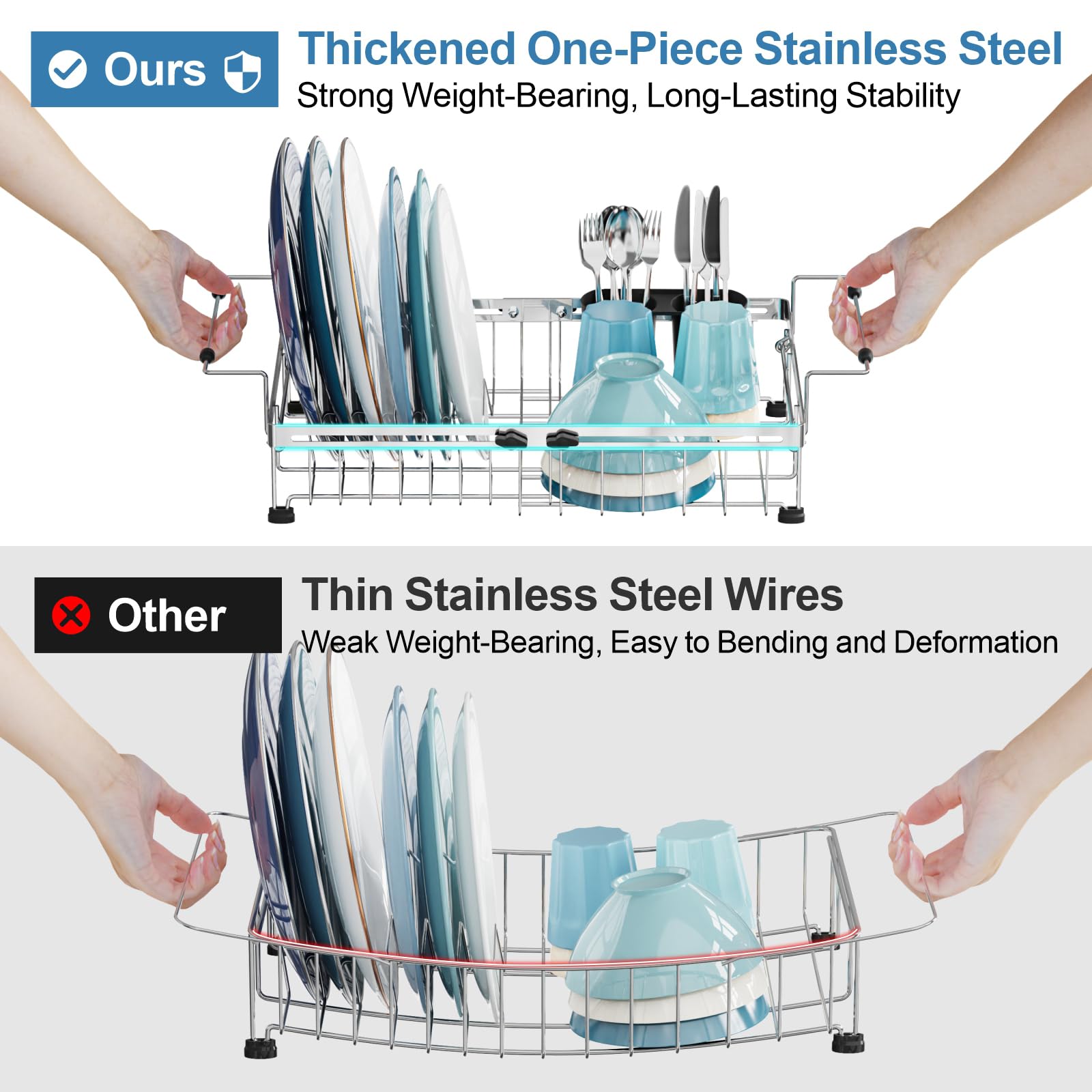 GSlife rust-resistant drainer maintains shine with simple wipe-down care.
