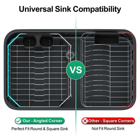 GSlife in-sink drainer includes cup hooks for organization.