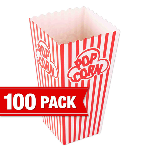 GSM Brands striped popcorn container showing 58 oz capacity for sharing.