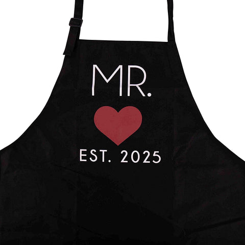 GSM Brands Valentine or anniversary gift apron set adds a sweet kitchen surprise.