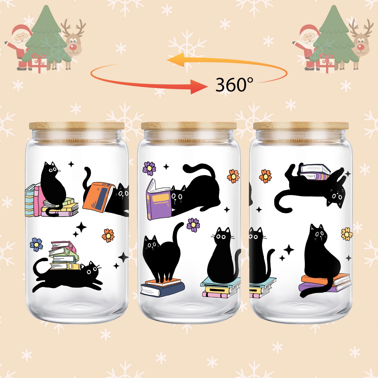 GSPY cat and books print tumbler ideal for book lovers.