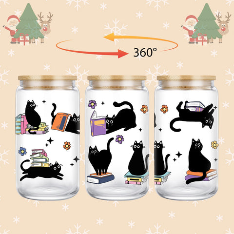 GSPY cat and books print tumbler ideal for book lovers.