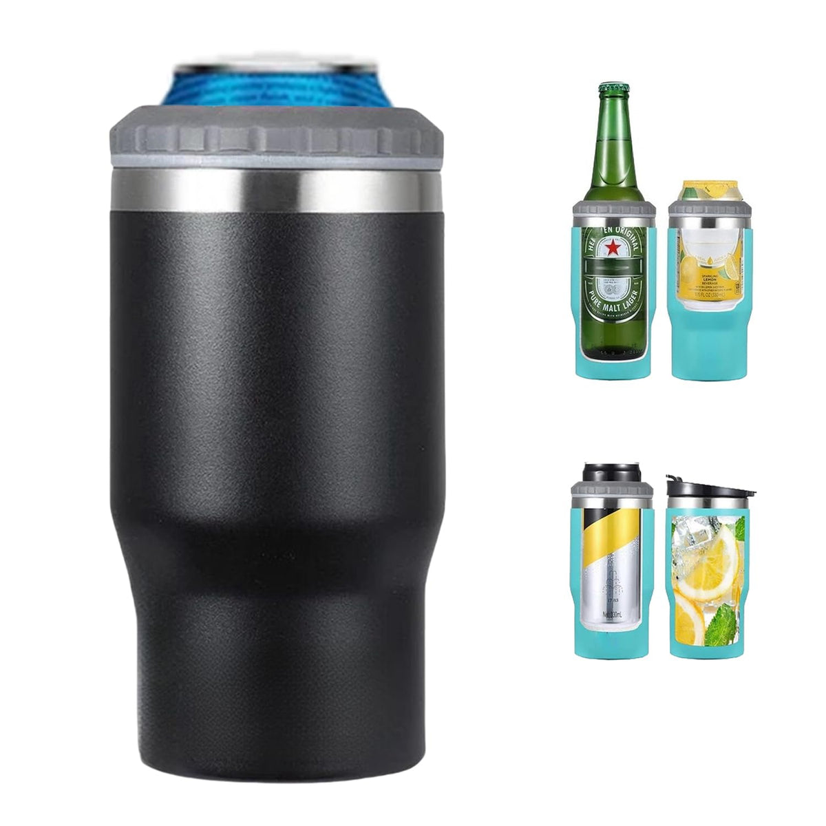 Gteller 4 in 1 insulator for cans and bottles keeps drinks cool on the go.
