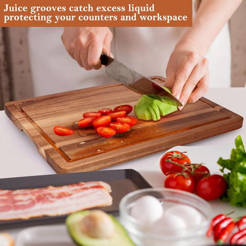 Gtencemen Acacia cutting board ideal for bread, cheese, and delicate slicing