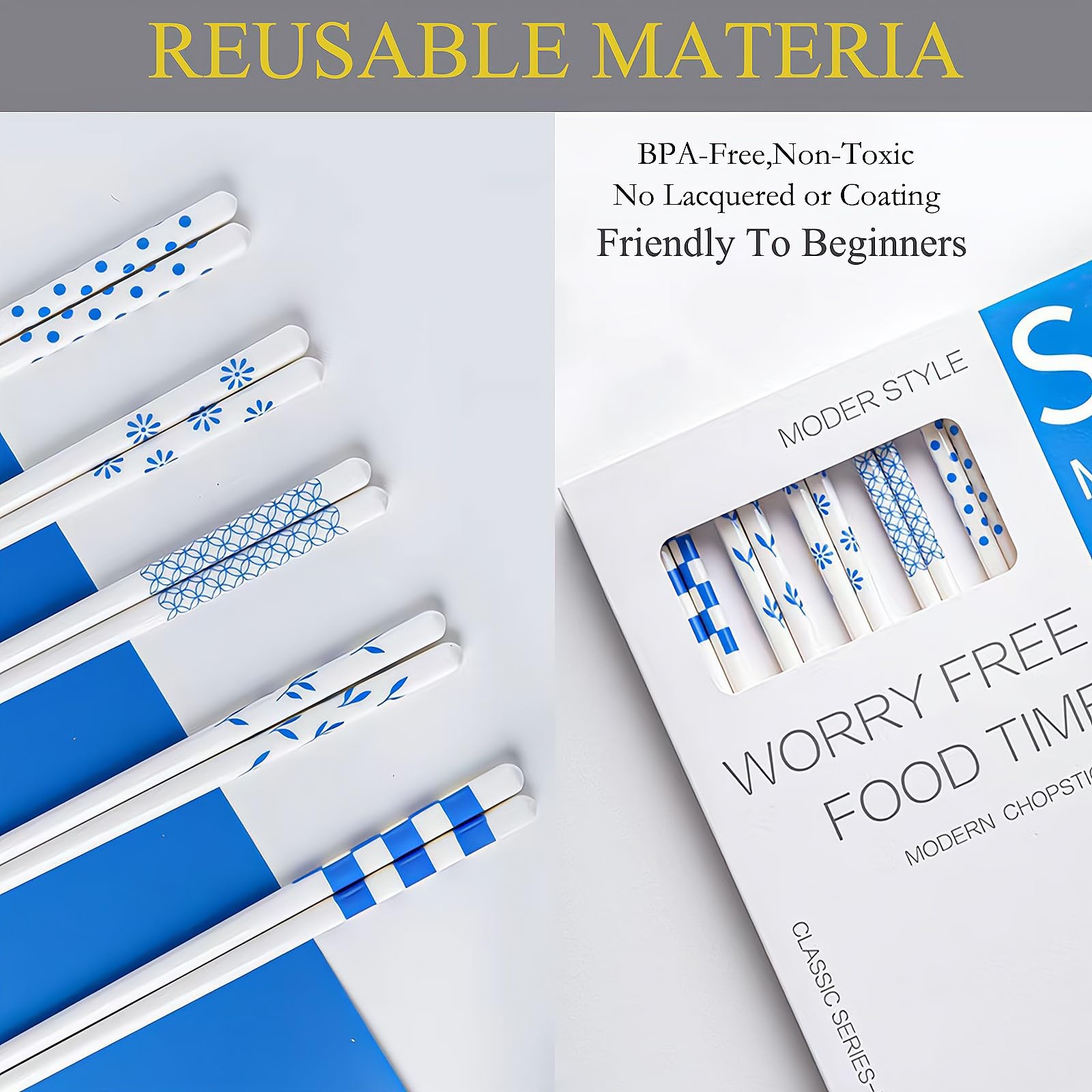 GTIEDIK chopsticks are dishwasher safe and heat resistant
