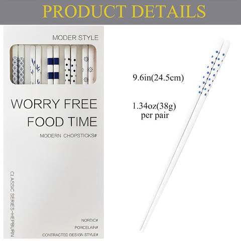 GTIEDIK table setting shows blue porcelain chopsticks for stylish meals