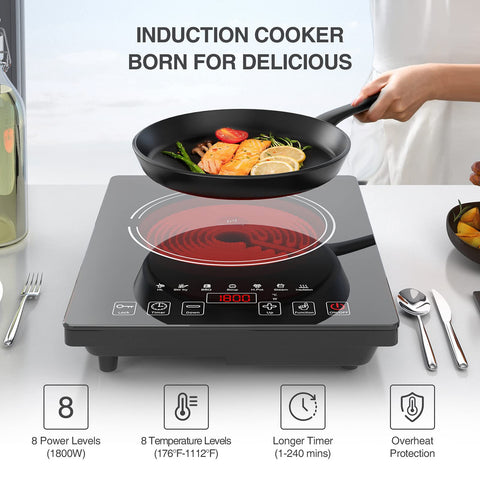 GTKZW Electric Cooktop ideal for camping with lightweight, portable heat.