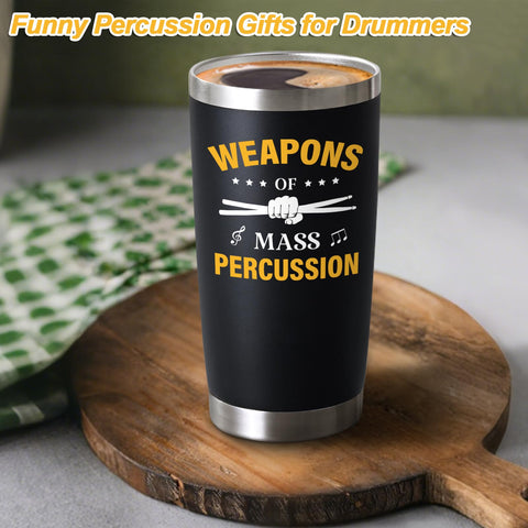 Gtmileo percussion tumbler in black ideal for practice and road trips.
