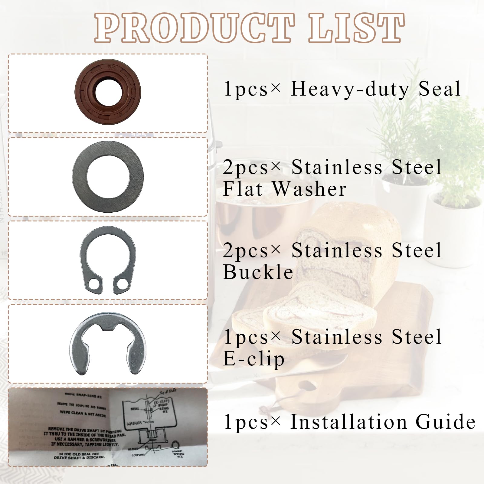 gtpartes CBK-100 seal kit components layout highlights washers and clips for a secure fit