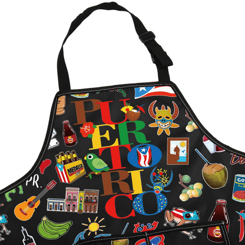 G2TUP Puerto Rico cooking apron adjustable-neck ensures comfortable fit.