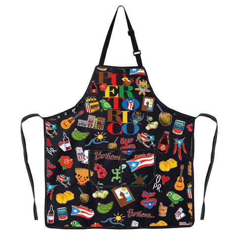 G2TUP Puerto Rico cooking apron front view protects clothing during grilling.