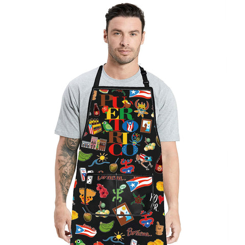 G2TUP Puerto Rico cooking apron waterproof fabric keeps clothes clean.