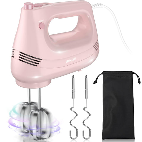 GUALIU hand mixer with turbo boost powering fluffy batter