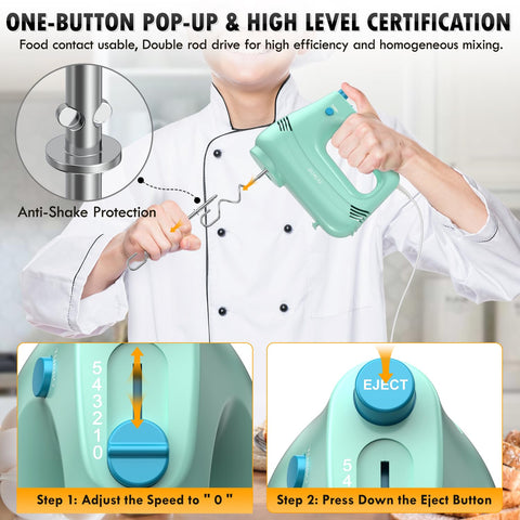 GUALIU bowl stand design keeps the bowl edge clean during mixing.