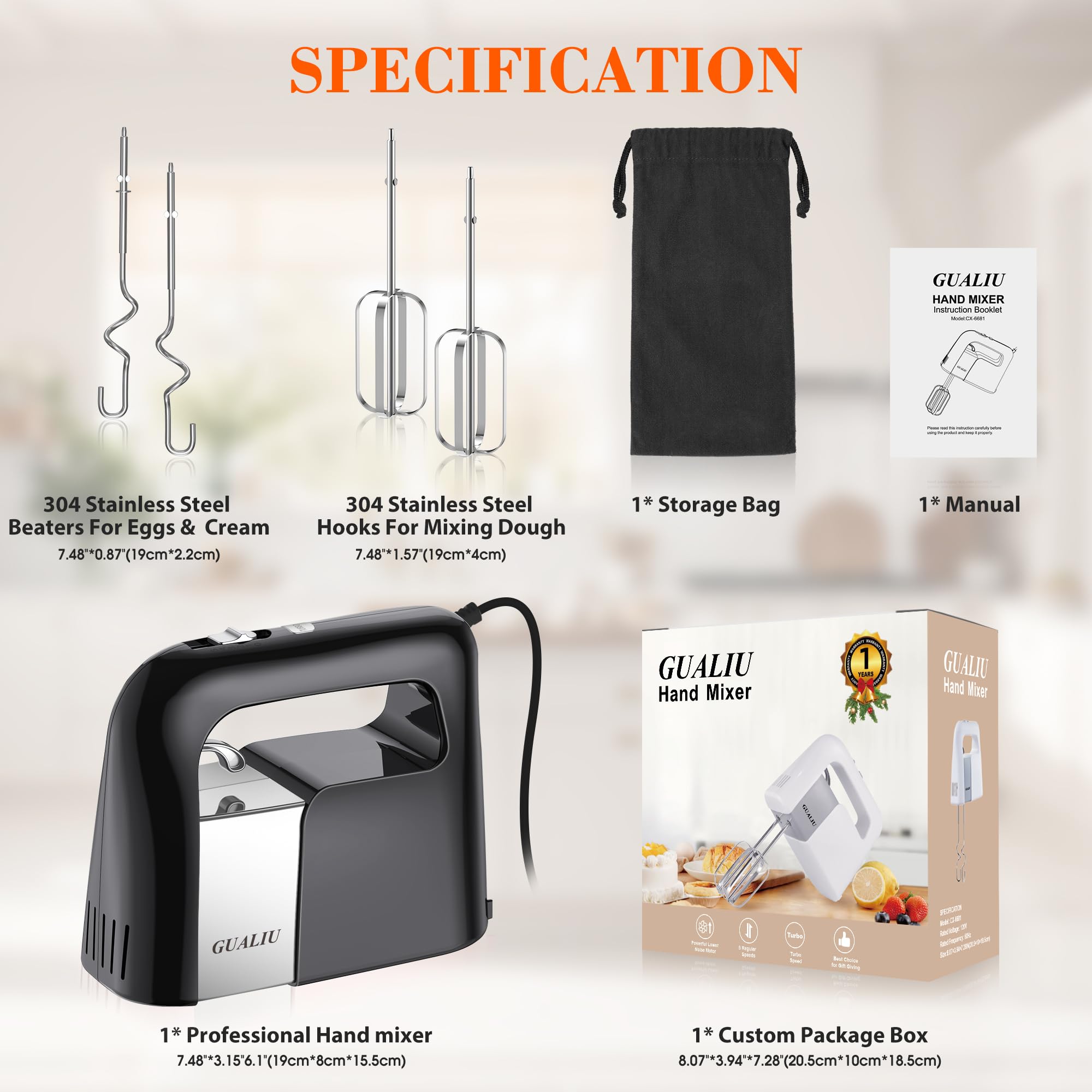 GUALIU in-use kitchen action illustrating versatile blending in recipes