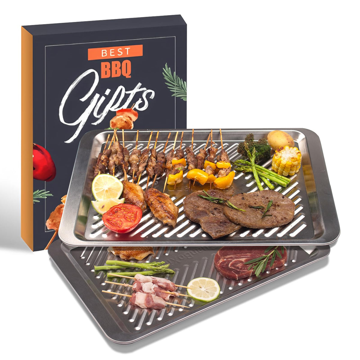 GuanBoXin grilling trays, medium 17x11, perfect for prep and serving.