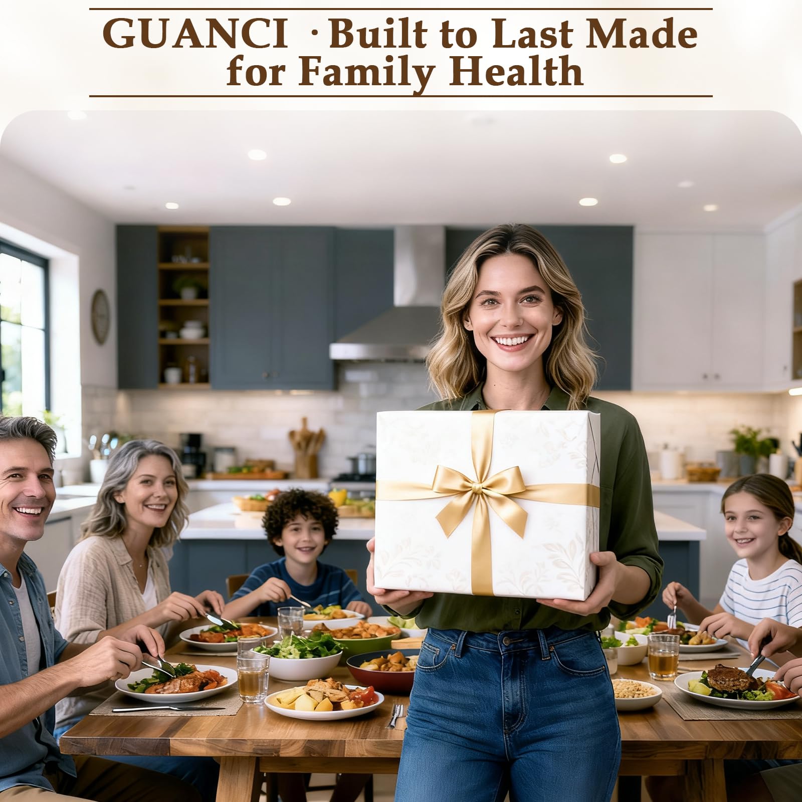 GUANCI cutting board comes in gift-ready packaging for kitchen gifts.